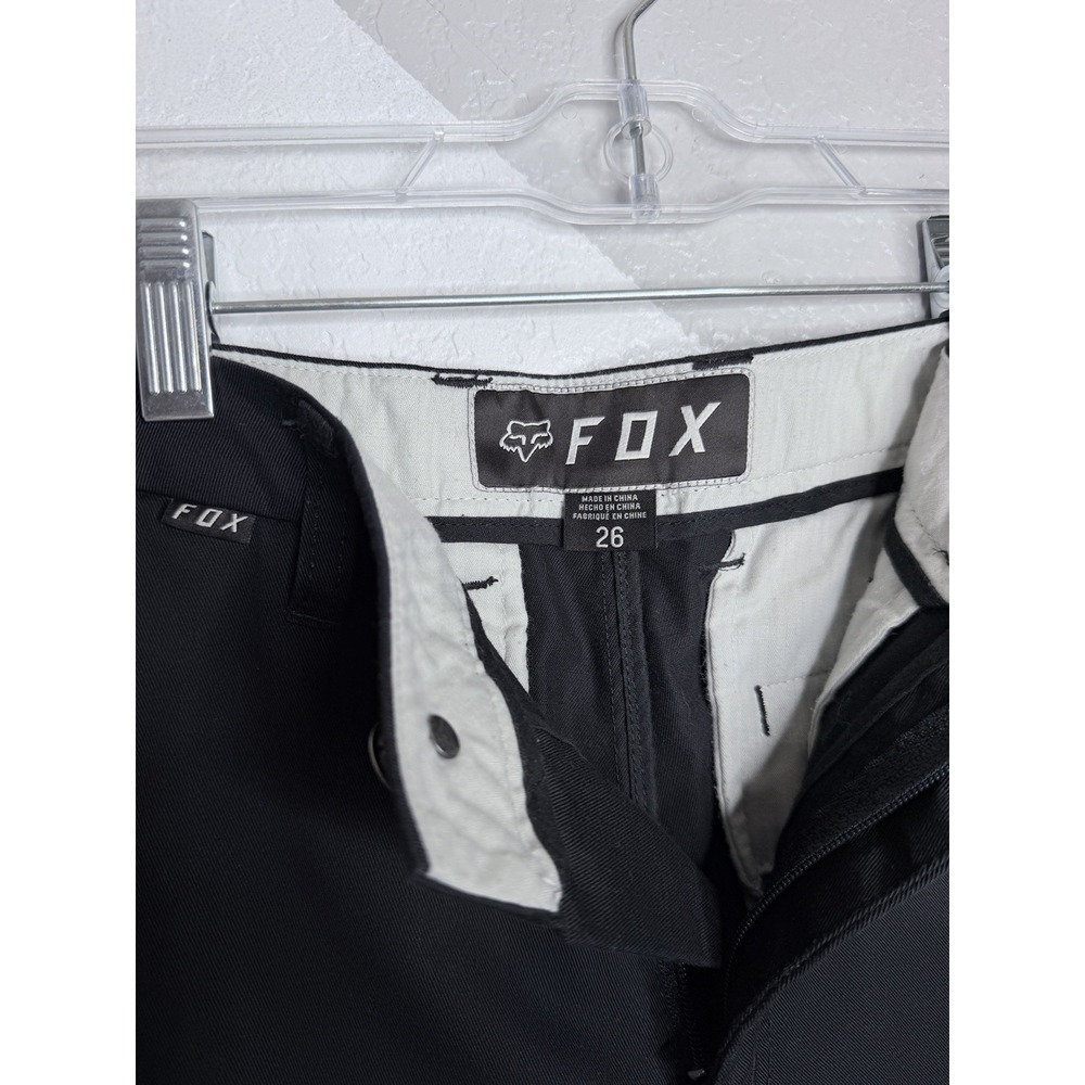 Fox Racing Youth Essex Shorts Boys 26 Black Chino Skate BMX Moto 8" Inseam - Picture 8 of 12